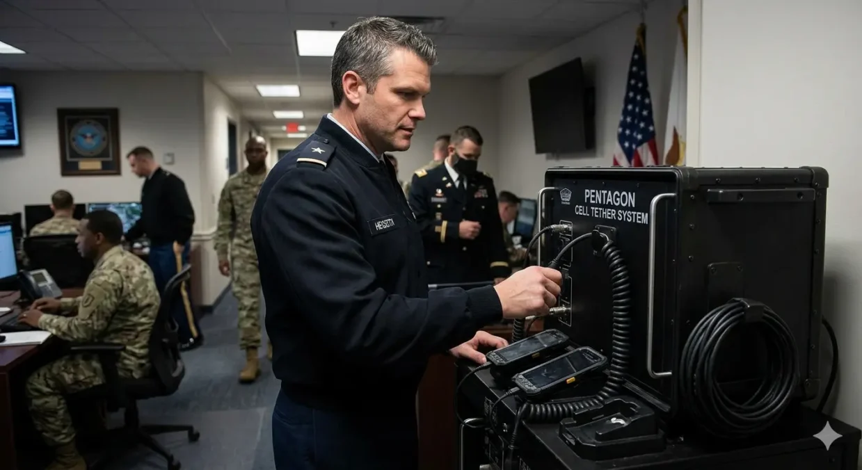 Hegseth Pentagon Cell Tether System